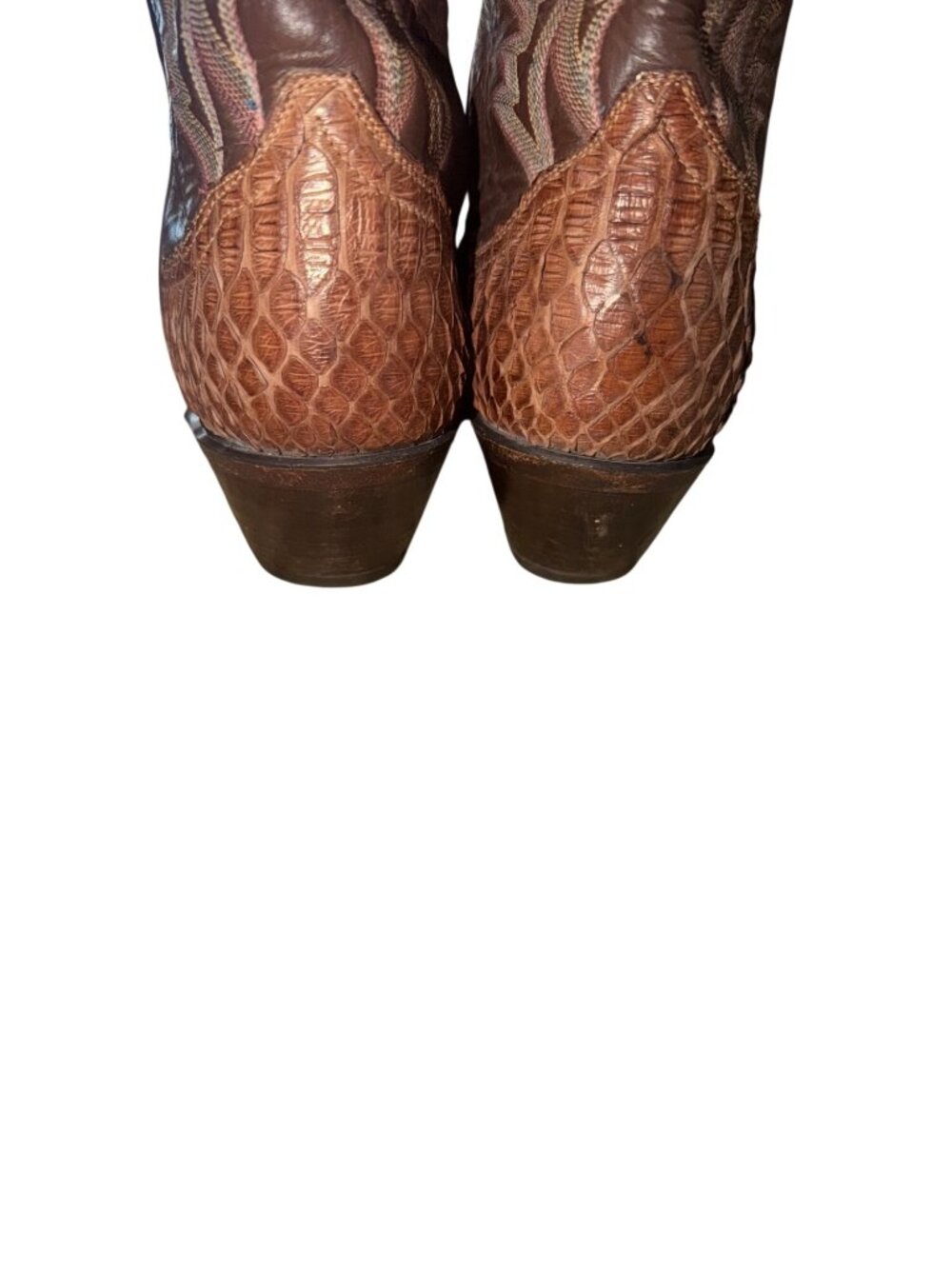 Vintage Tony Lama Brown Python Leather Cowboy Western Boots Style 4840 women 6.5 - Picture 6 of 13